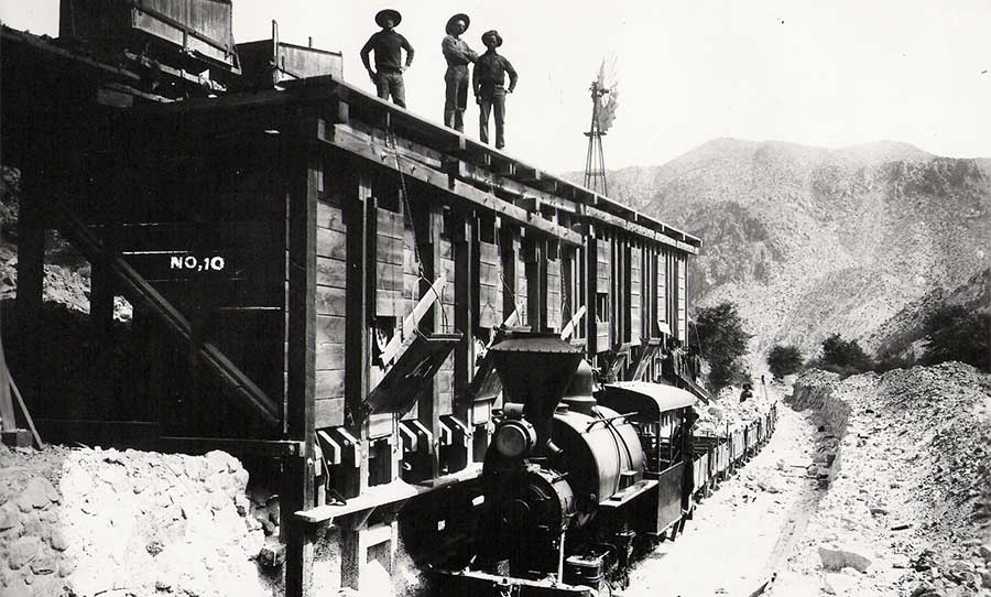 Ore loaded onto the Coronado Railroad, hauling material from Morenci mines to Clifton smelters.