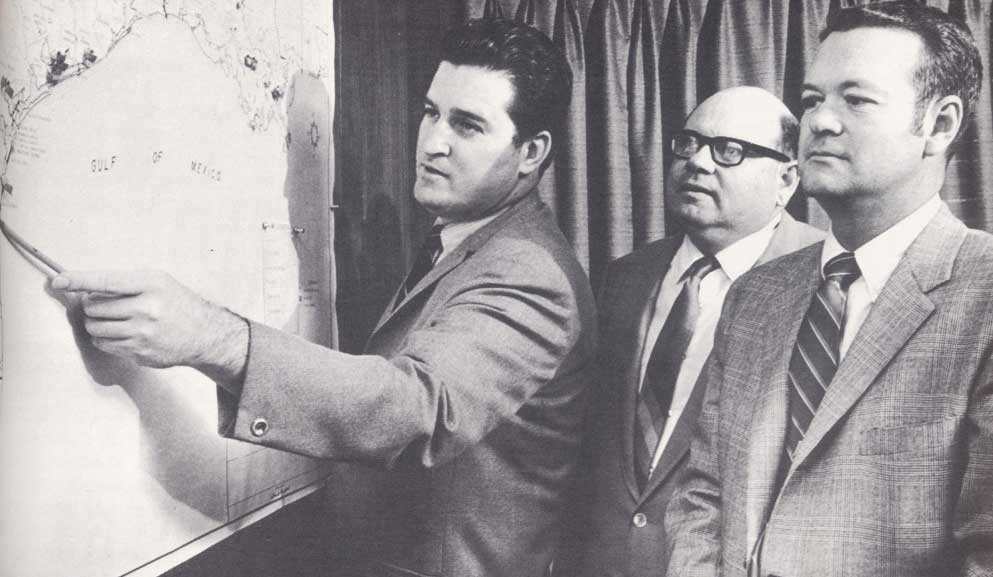 Jim Bob Moffett, Ken McWilliams Jr. and Mack Rankin, founders of McMoRan Oil & Gas Co.