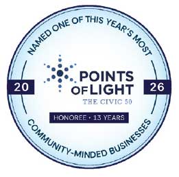 Points of Light Civic 50 2026 honoree badge